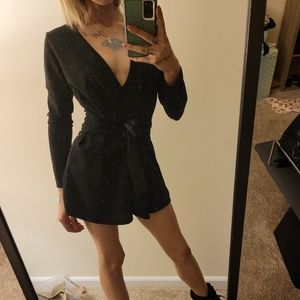 Medium black fashion nova vneck romper